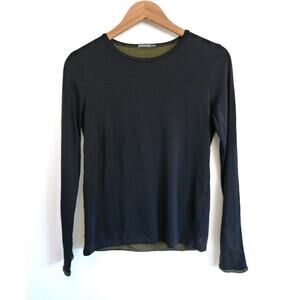 BARBARA BUI INITIALS FRANCE Lined Base Layer Wool Long Sleeve Top YOOX M 40 $445